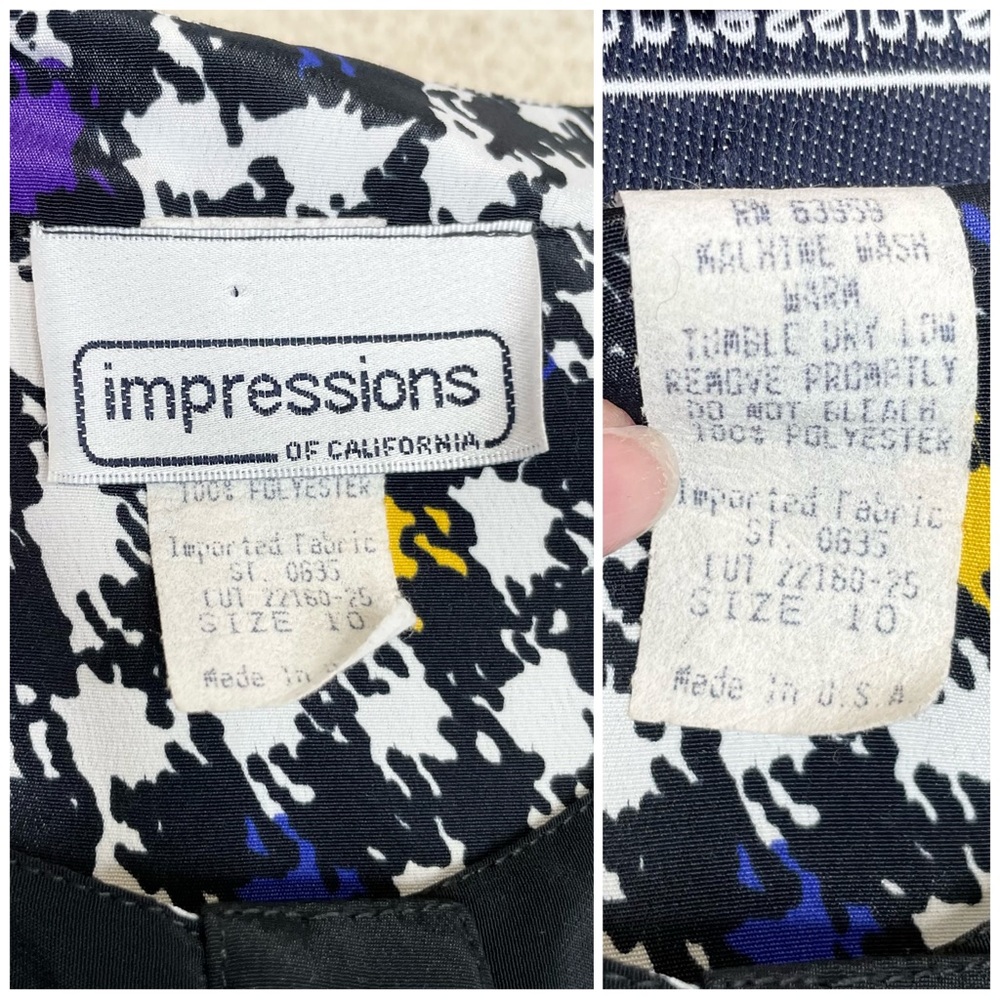 Vintage Impressions of California Colorful Houndstooth Button Down Blouse - Picture 13 of 14